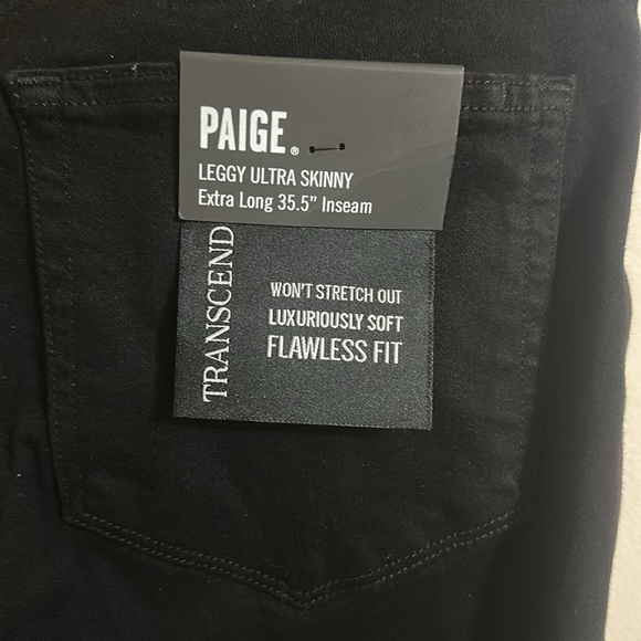 NWT Paige Black Ultra Skinny Transcend Jeans size 31 - Picture 4 of 7